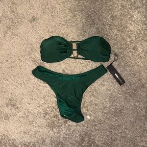 Fashion Nova Karol bandeau 2 piece bikini - emerald
